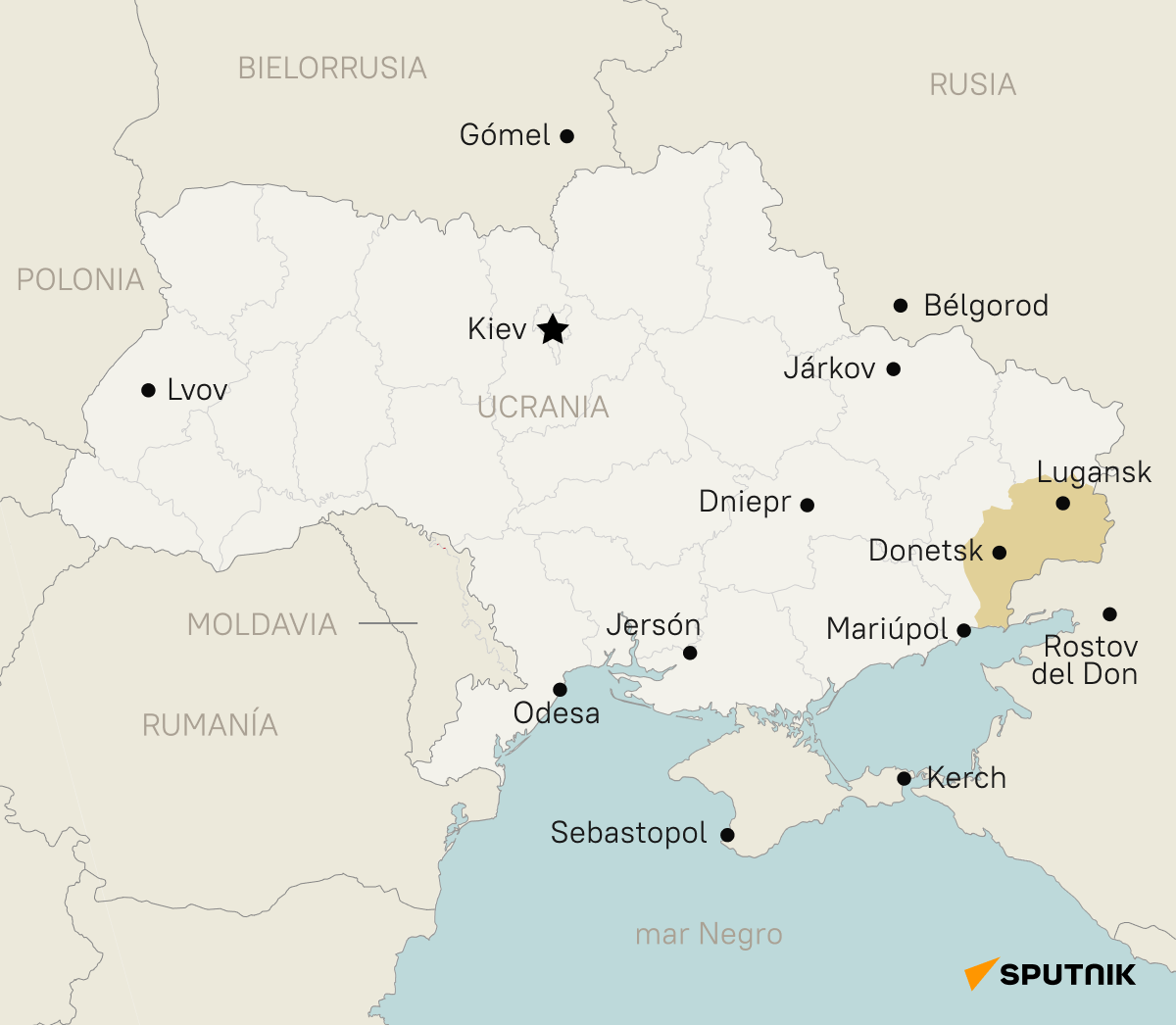 El mapa de Ucrania  - Sputnik Mundo