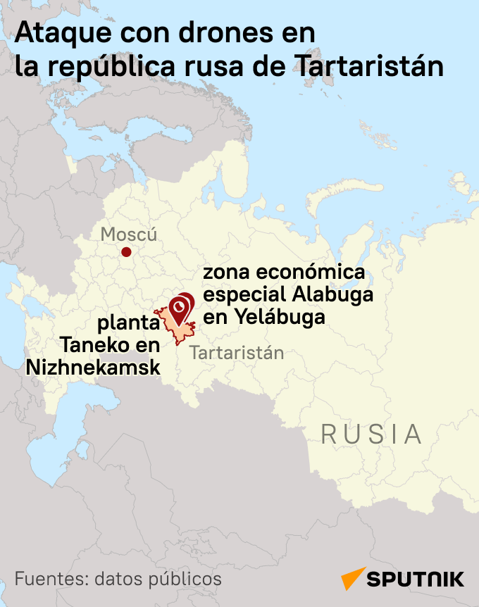 Ataque con drones en la república rusa de Tartaristán - Sputnik Mundo