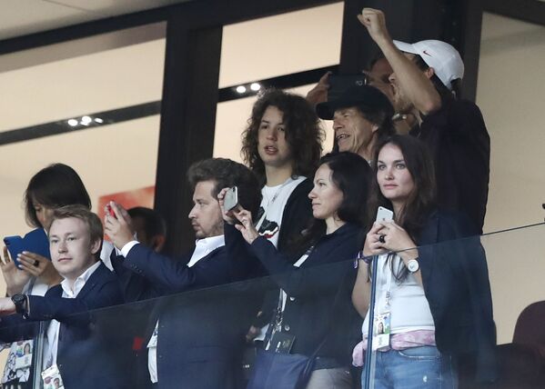 Mick Jagger en la semifinal de la Copa Mundial de Fútbol 2018, en el partido Croacia- Inglaterra - Sputnik Mundo