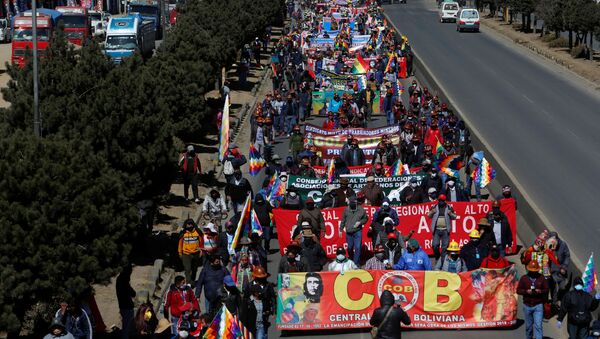 Protestas en La Paz, Bolivia - Sputnik Mundo