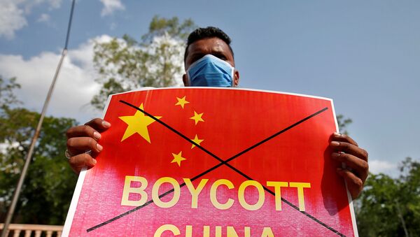 Un indio durante una protesta contra China - Sputnik Mundo