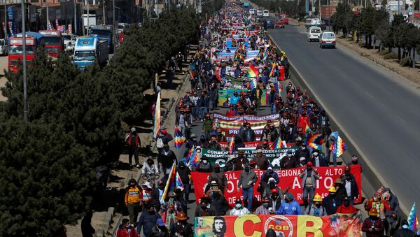 Protestas en demanda de elecciones en Bolivia (archivo) - Sputnik Mundo