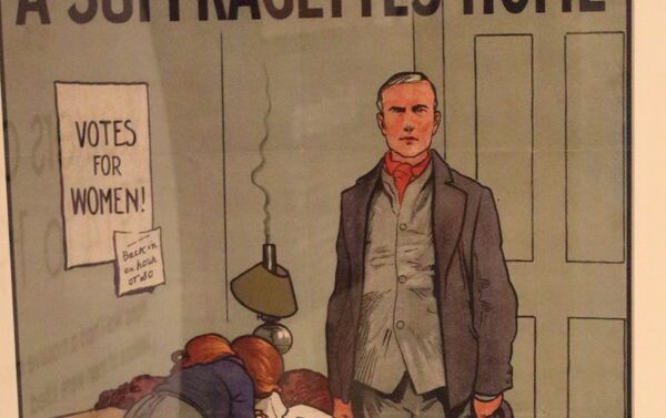 El hogar de una sufragista, ilustración de John Hassall para la Liga Nacional de Oposición al Sufragio Femenino (Londres, 1910) - Sputnik Mundo