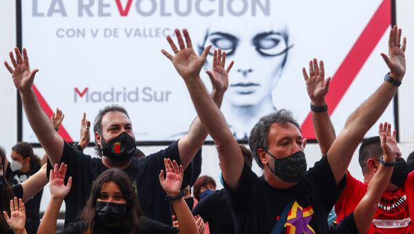 Protesta en Vallecas  - Sputnik Mundo