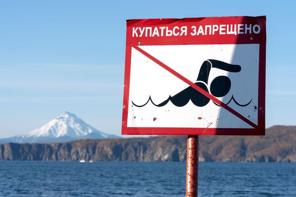 Запрещающий знак на берегу Авачинской губы - Sputnik Mundo