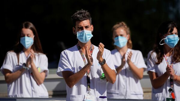 Protesta de sanitarios en Madrid. 7 de octubre de 2020 - Sputnik Mundo