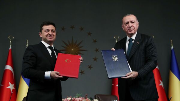 El presidente de Turquía, Recep Tayyip Erdogan y el presidente de Ucrania, Volodímir Zelenski - Sputnik Mundo