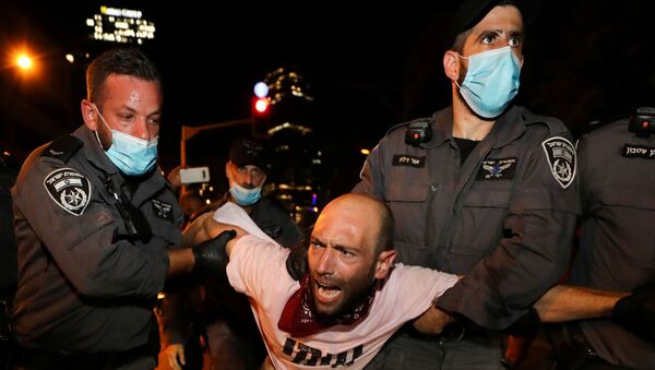 Protestas contra medidas gubernamentales por coronavirus en Tel Aviv - Sputnik Mundo