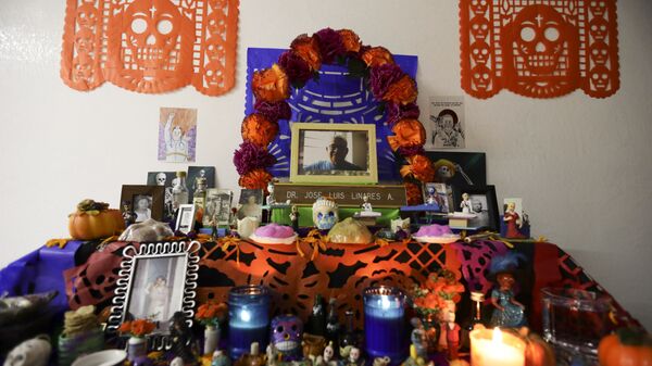 La ofrenda al doctor Jose Luis Linares, fallecido por COVID-19, durante el Día de los Muertos - Sputnik Mundo