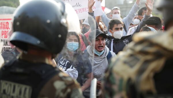 Protestas en Lima, Perú - Sputnik Mundo