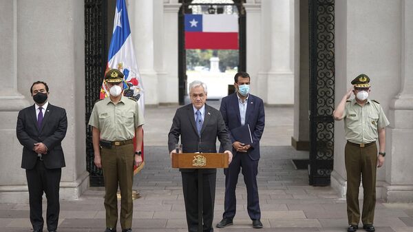 El presidente chileno, Sebastián Piñera, en conferencia - Sputnik Mundo