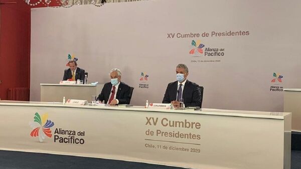 El presidente de Chile, Sebastián Piñera, y su par colombiano, Iván Duque, inauguran la virtual XV Cumbre de la Alianza del Pacífico - Sputnik Mundo