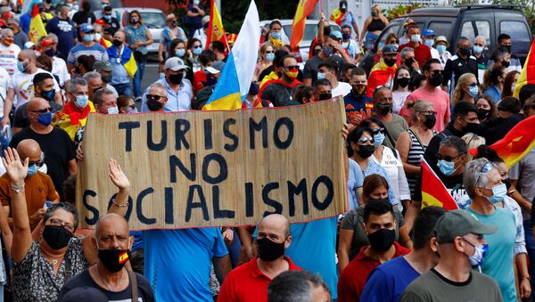 Protesta contra migrantes en Gran Canaria - Sputnik Mundo