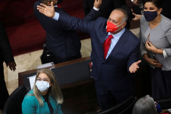 El político venezolano Diosdado Cabello durante la asunción de la nueva Asamblea Nacional de Venezuela en Caracas, el 5 de enero del 2021 - Sputnik Mundo