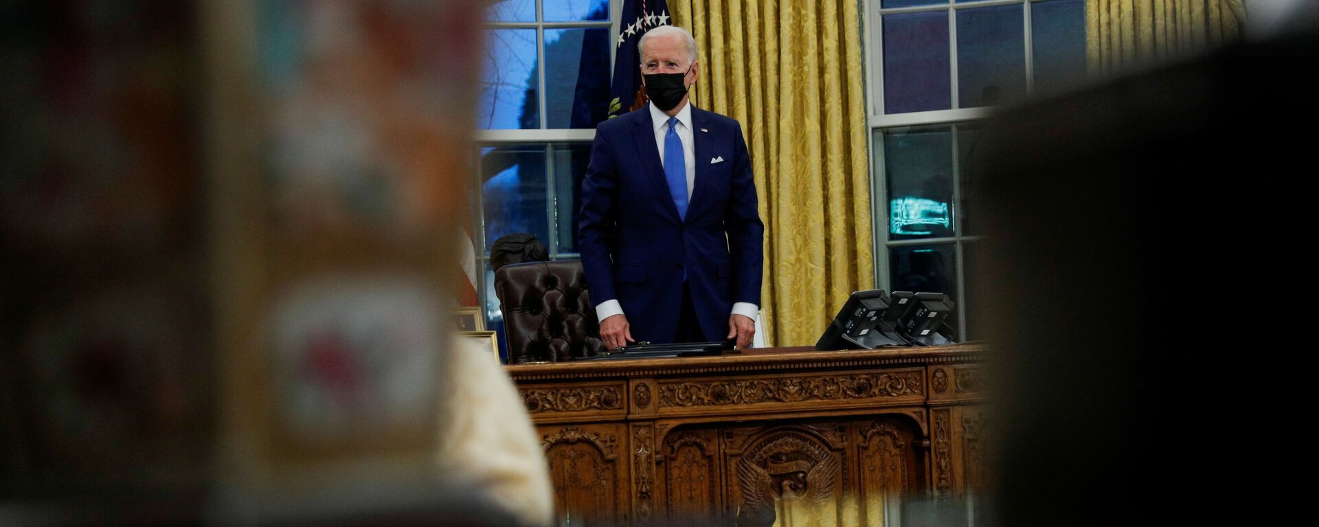 Joe Biden, presidente de EEUU, en el Despacho Oval de la Casa Blanca - Sputnik Mundo, 1920, 21.03.2021