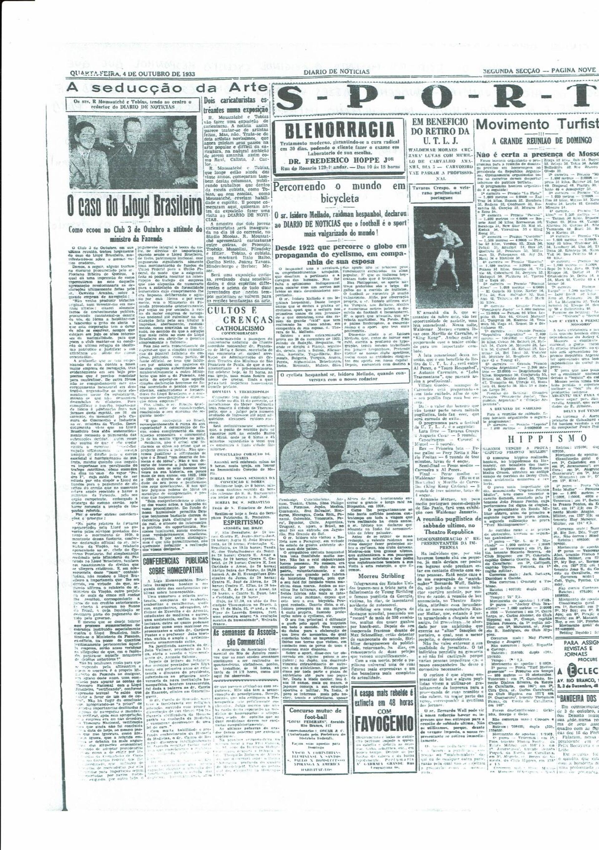 Recorte de un periódico brasileño en el que se documenta el viaje de Isidoro Mellado - Sputnik Mundo, 1920, 18.02.2021
