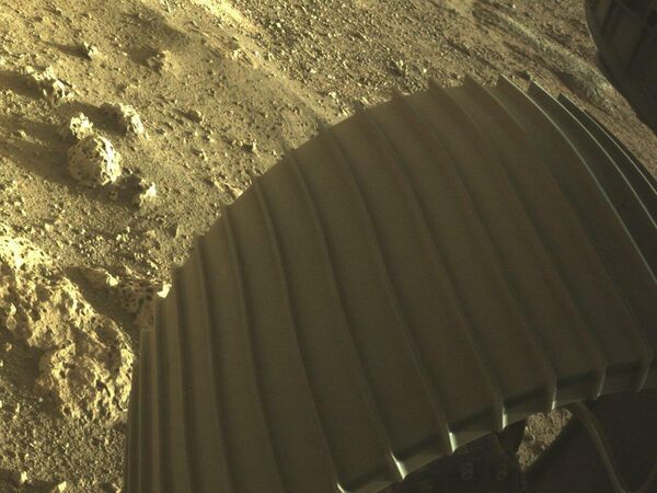 Una foto tomada por el róver, que aterrizó en Marte el 18 de febrero. - Sputnik Mundo