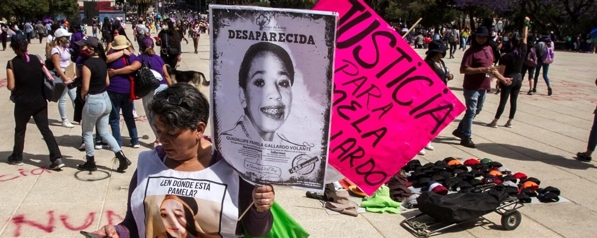 María del Carmen Volante durante la marcha del 8 de marzo del 2021 en la Ciudad de México - Sputnik Mundo, 1920, 08.03.2022