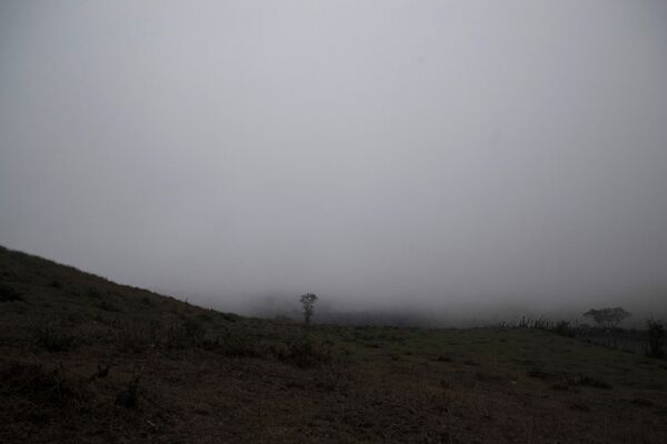 El lado sur del volcán Papaya, cubierto por niebla y cenizas, marzo 2021 - Sputnik Mundo