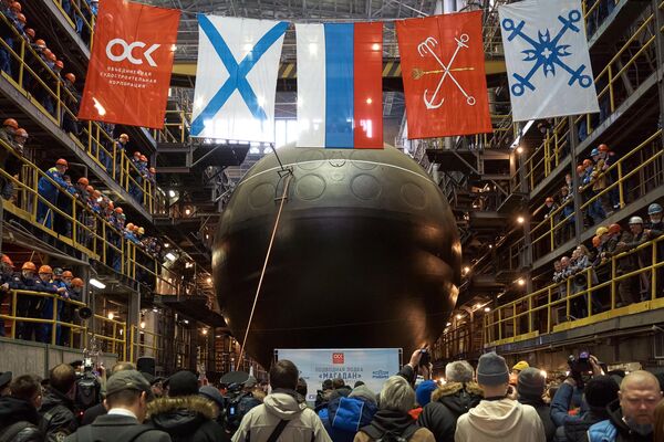 Botadura del submarino ruso Magadan - Sputnik Mundo