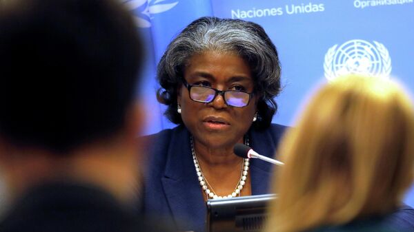 La representante permanente de EEUU ante la ONU, Linda Thomas-Greenfield - Sputnik Mundo
