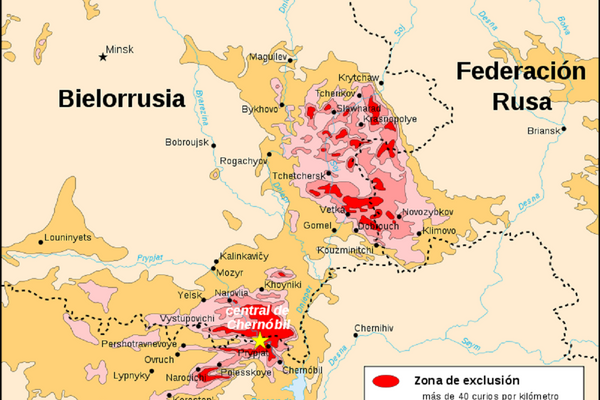 Mapa de las zonas afectadas por el desastre nuclear de Chernóbil - Sputnik Mundo