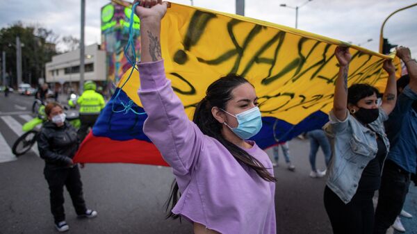 Manifestación en Bogotá, Colombia - Sputnik Mundo