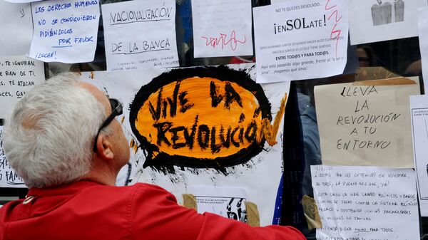 Protestas del 15-M en España - Sputnik Mundo