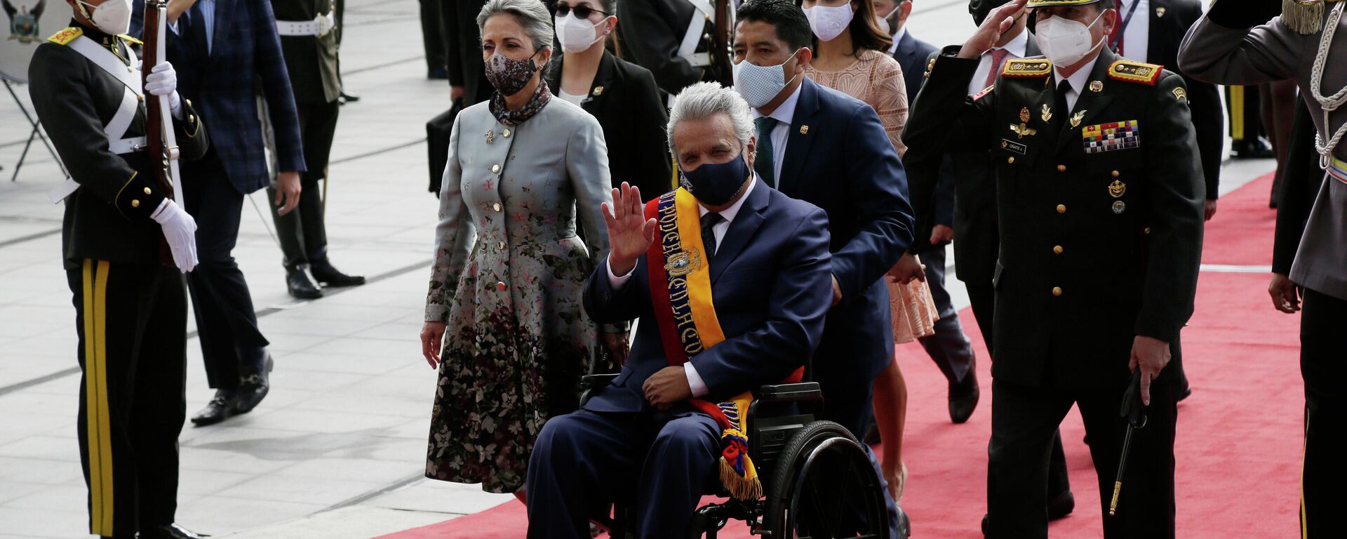El presidente de Ecuador Lenín Moreno arribando a la ceremonia de asunción de su sucesor Guillermo Lasso - Sputnik Mundo, 1920, 24.05.2021