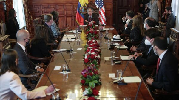 Presidente de Ecuador, Guillermo Lasso, recibe a delegación de EEUU  - Sputnik Mundo