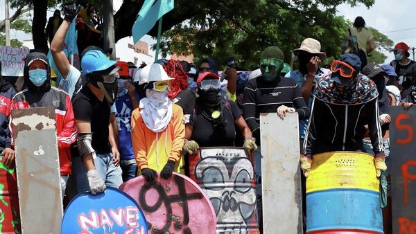 Protestas en la ciudad de Cali, Colombia - Sputnik Mundo