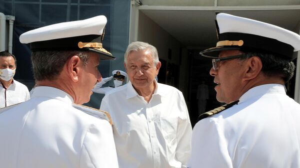 El presidente de México, Andrés Manuel López Obrador, durante el acto de integración definitiva de la Marina Mercante con la Armada - Sputnik Mundo