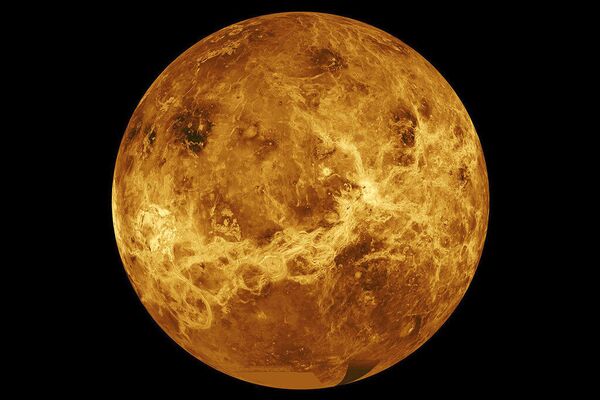 Esta imagen registrada por la NASA muestra el planeta Venus al detalle. La instantánea se obtuvo con la ayuda de datos recopilados por la sonda Magellan y del orbitador Pioneer Venus. - Sputnik Mundo