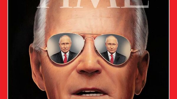 La revista Time pone en su portada a Biden con la mirada en Putin - Sputnik Mundo