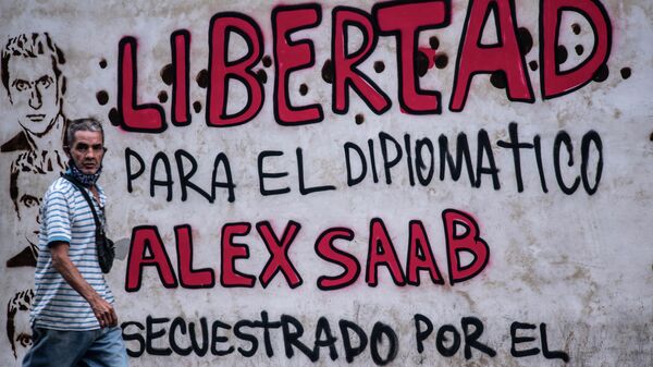 Grafiti que reclama la libertad de Alex Saab, detenido en Cabo Verde - Sputnik Mundo