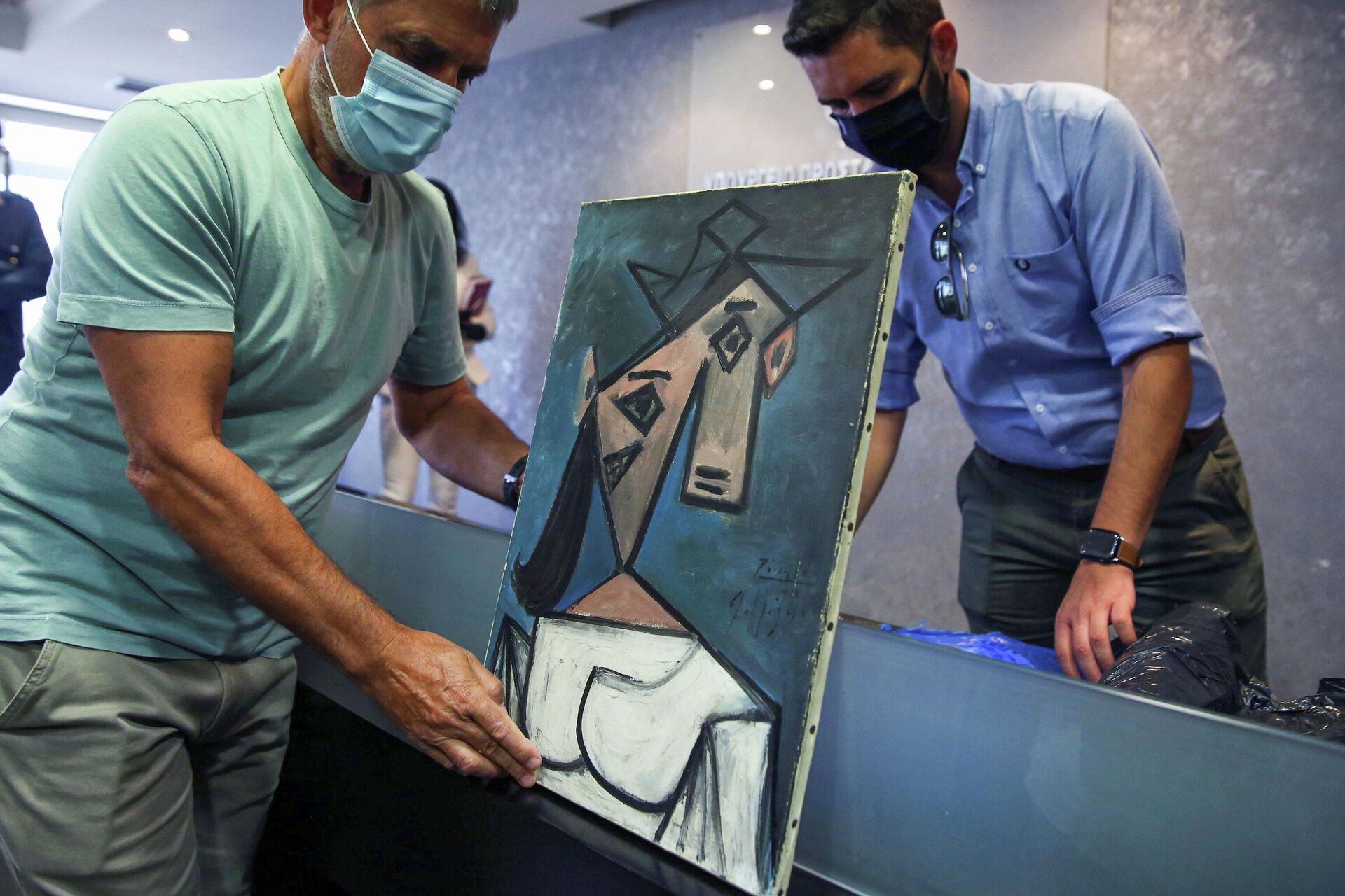 Cuadro de Picasso recuperado tras ser robado hace nueve años de la Galería Nacional de Grecia (Atenas) - Sputnik Mundo, 1920, 29.06.2021