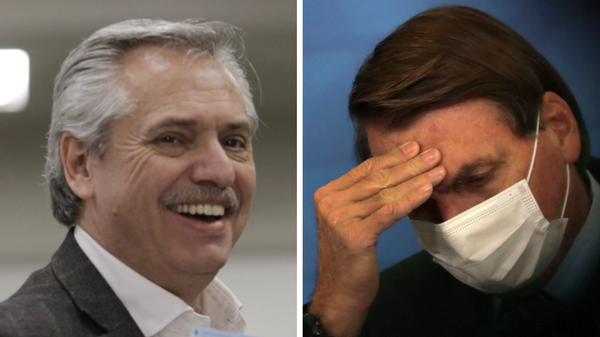 El presidente argentino, Alberto Fernández, y su homólogo brasileño, Jair Bolsonaro - Sputnik Mundo