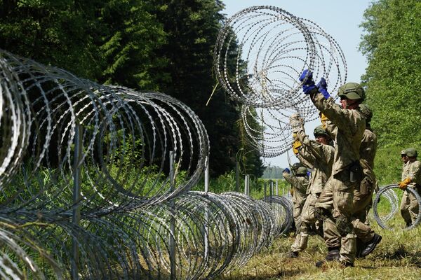 Lituania construye una valla para detener la migración irregular desde Bielorrusia - Sputnik Mundo