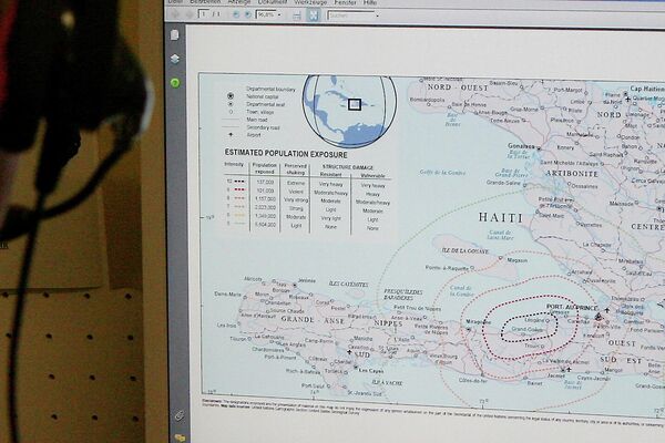 El mapa de Haití con la escala del terremoto de 2010 - Sputnik Mundo