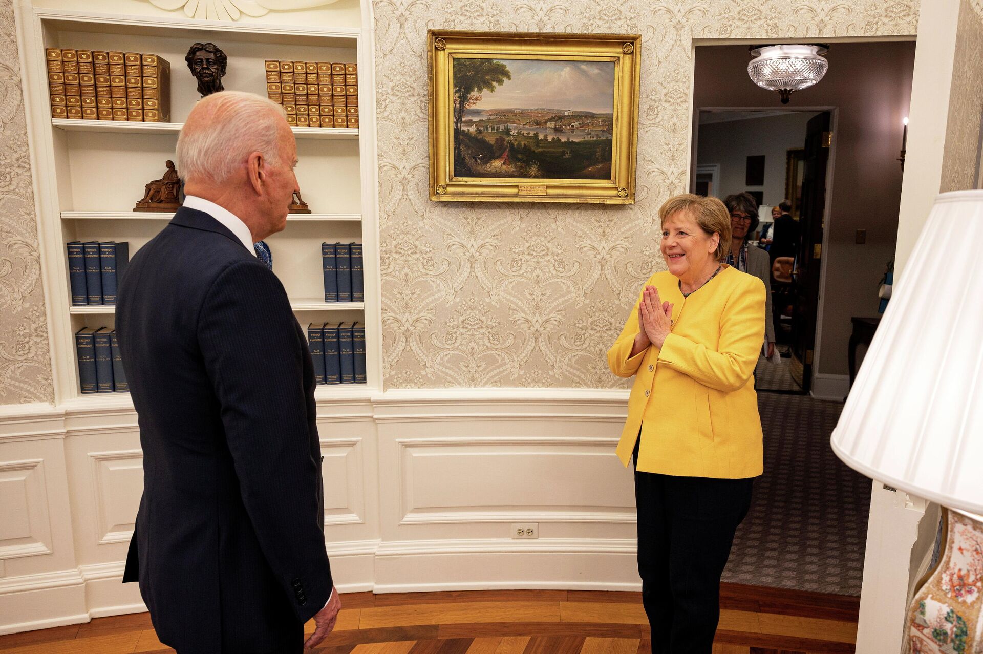 En encuentro del presidente de EEUU, Joe Biden, con la canciller alemana, Angela Merkel - Sputnik Mundo, 1920, 19.07.2021