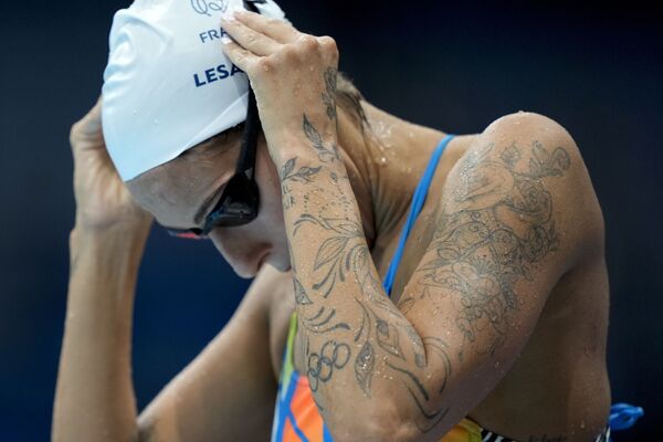 La nadadora francesa Fantine Lesaffre, durante una sesión de entrenamiento en el Centro Acuático de Tokio. - Sputnik Mundo