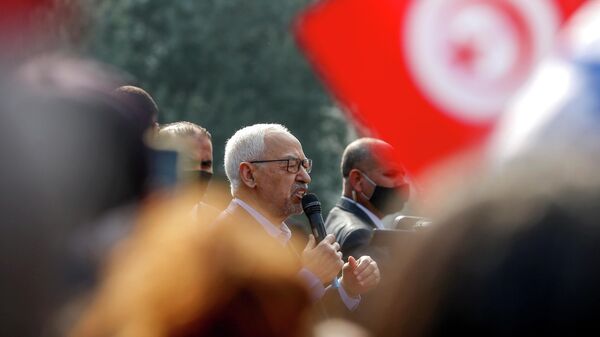 Rached Ghannouchi, portavoz del partido islamista Ennahda - Sputnik Mundo
