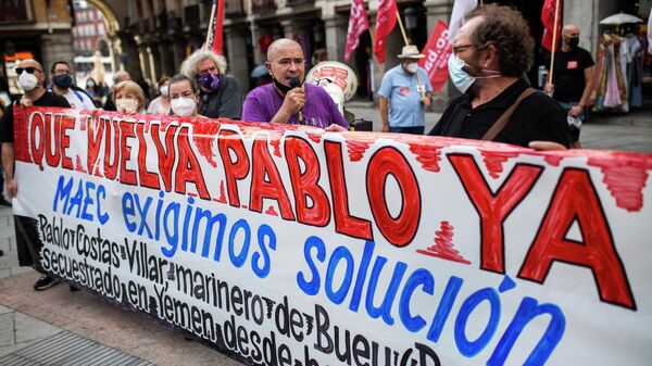 Protesta por la liberación de Pablo Costas Villar en Madrid - Sputnik Mundo