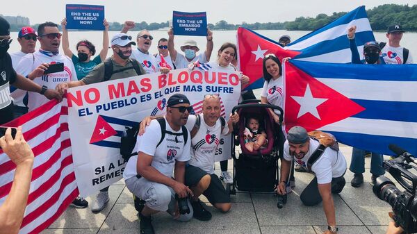Manifestación contra el bloque económico de EEUU a Cuba - Sputnik Mundo