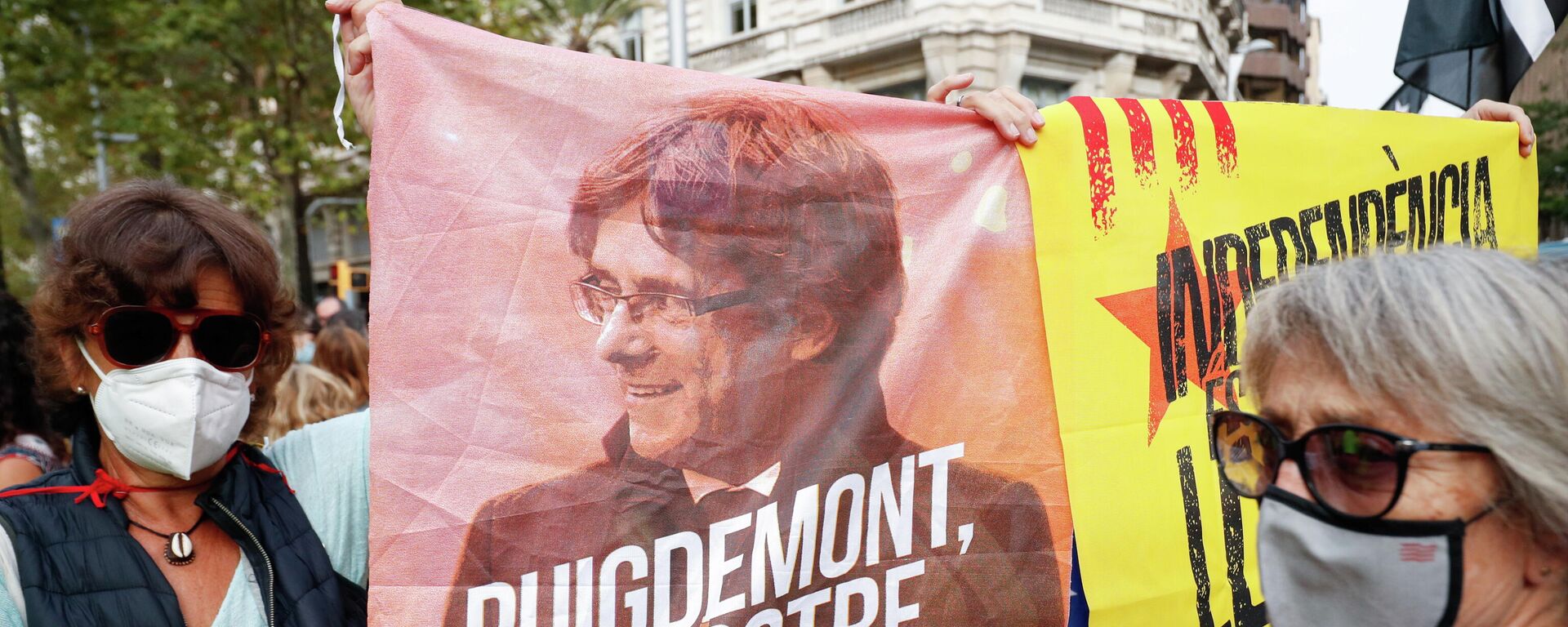 Protesta contra la detención del expresidente de Cataluña, Carles Puigdemont - Sputnik Mundo, 1920, 24.09.2021