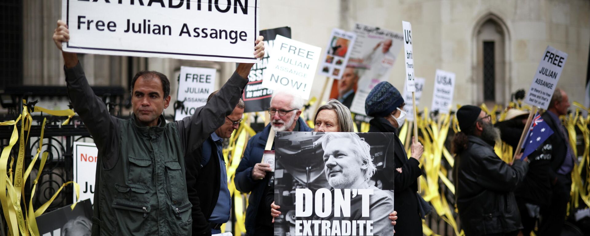 La protesta en Londres, dedicado a Julian Assange - Sputnik Mundo, 1920, 27.10.2021