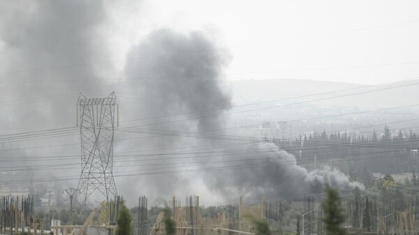 Consecuencias de un ataque a las afueras de Damasco (archivo) - Sputnik Mundo