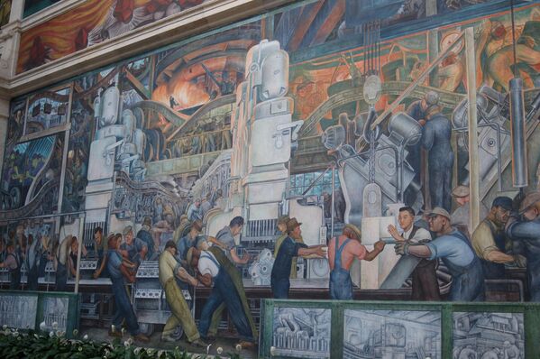 Un mural de Diego Rivera en el Instituto de Artes de Detroit. - Sputnik Mundo