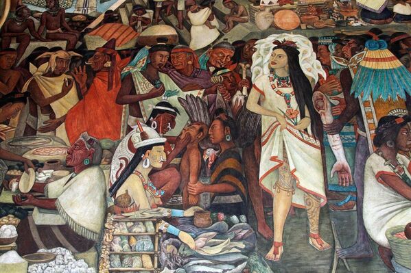 Muchas obras de Rivera se inspiran en las tradiciones y la mitología de los indígenas mexicanos. - Sputnik Mundo