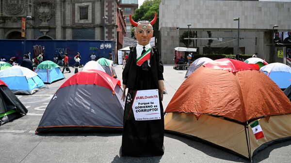 Protesta de FRENA en México en el Centro de la Ciudad de México - Sputnik Mundo